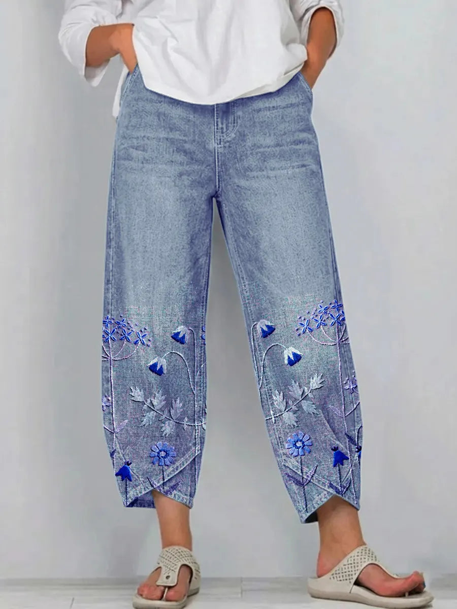 Aven | Broderade byxor casual chic