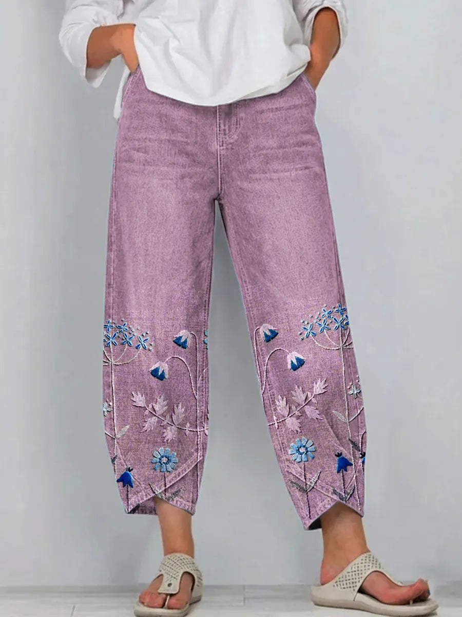 Aven | Broderade byxor casual chic