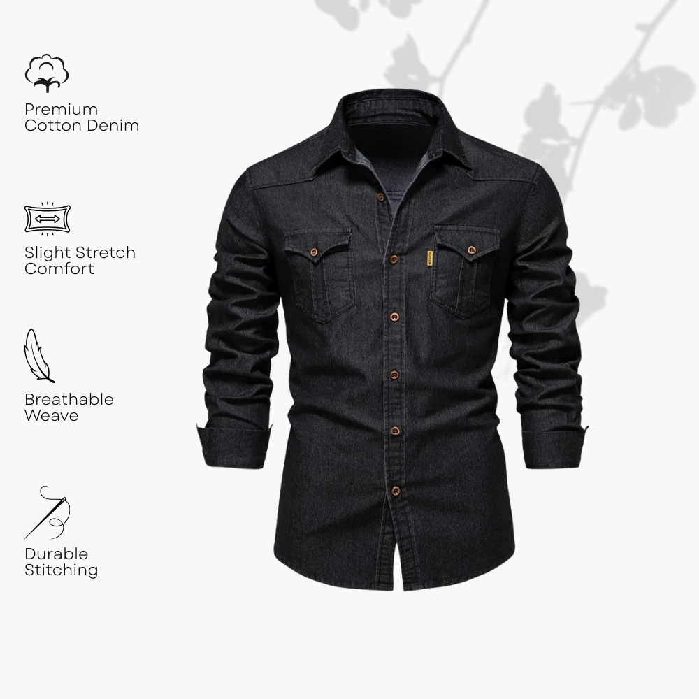 AdaptiveFit | Bomull Denim Skjorta