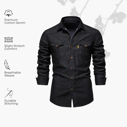 AdaptiveFit | Bomull Denim Skjorta