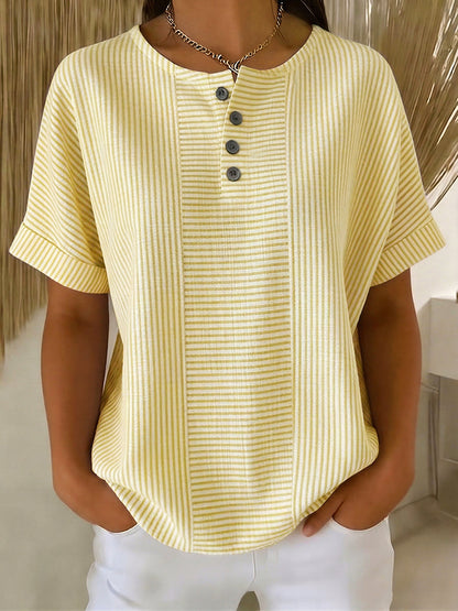 Belle | Avslappnad Randig Blus