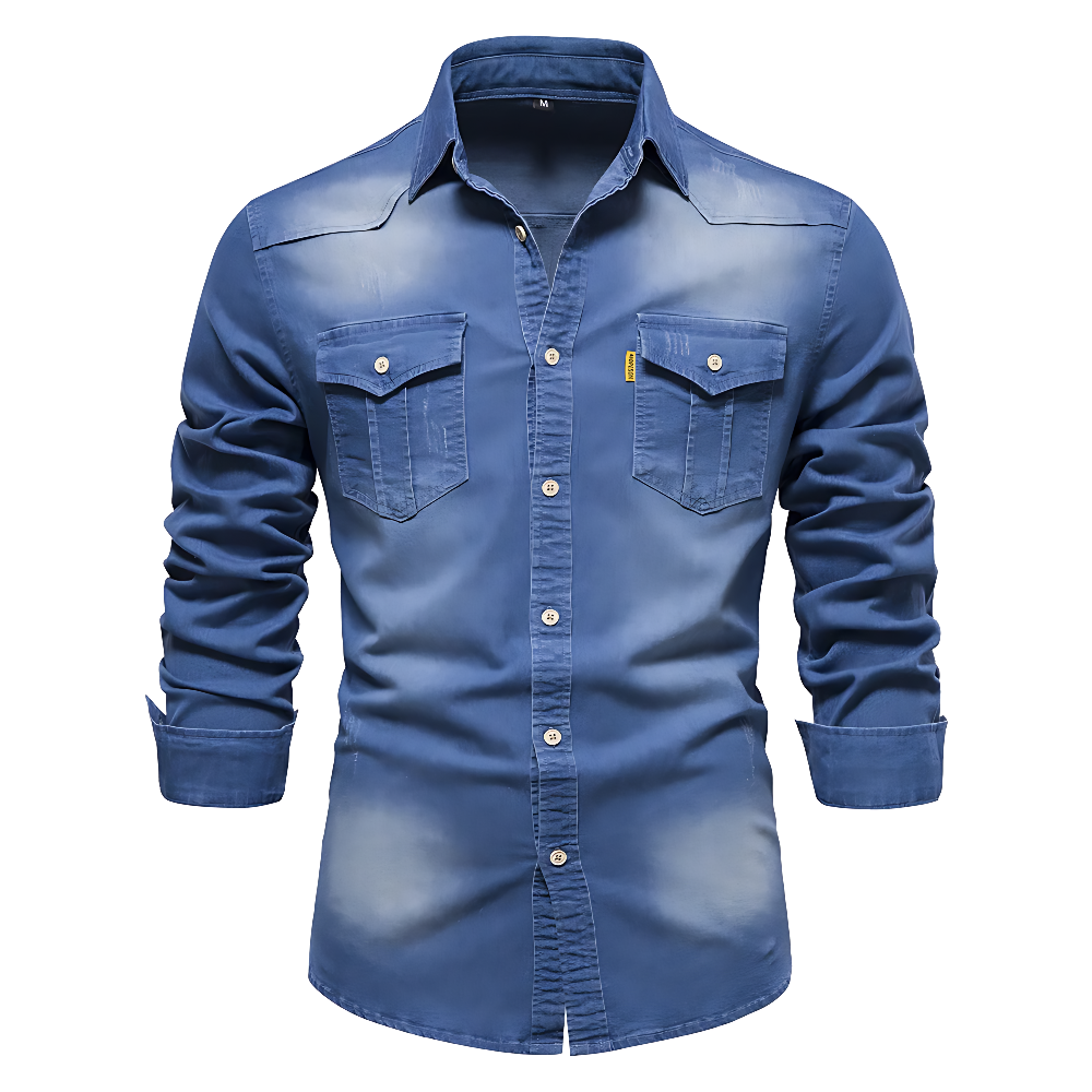 AdaptiveFit | Bomull Denim Skjorta