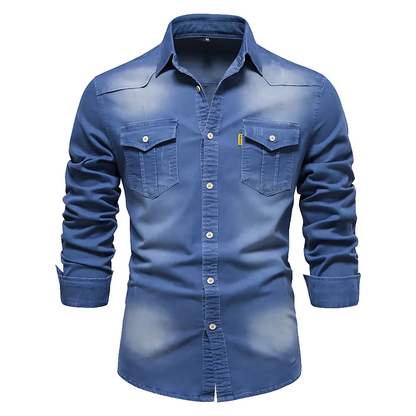 AdaptiveFit | Bomull Denim Skjorta